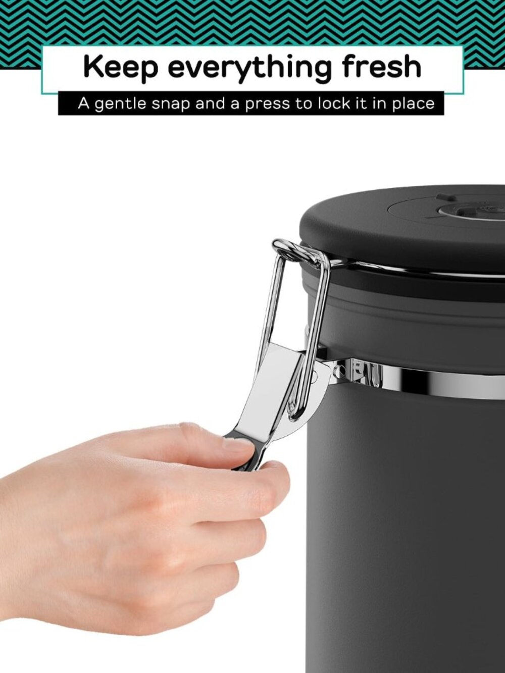 Coffee Canister, 11oz Airtight Stainless Steel Kitchen Food Storage Container wi - Picture 4 of 10